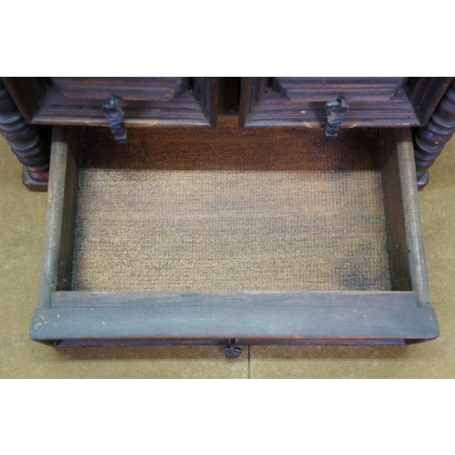 Vintage Oak Geometric Brutalist Jewelry Trinket Keepsake Chest Box 12" For Sale - Image 16 of 17