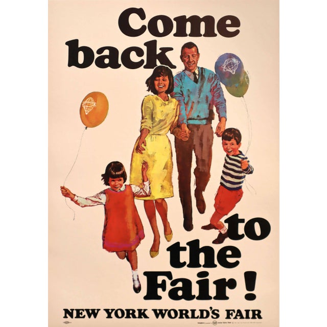 1965 American Advertising Poster, New York World's Fair Poster, "Come Back to the Fair!" For Sale - Image 4 of 4
