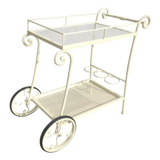 Early 20th Century Wrought Iron Tea Cart Garden Furniture For Sale