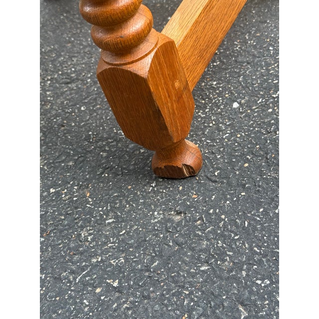 Early 1900’s Oak and Leather Cromwellian Dining Chairs - Set of 6 For Sale - Image 10 of 10