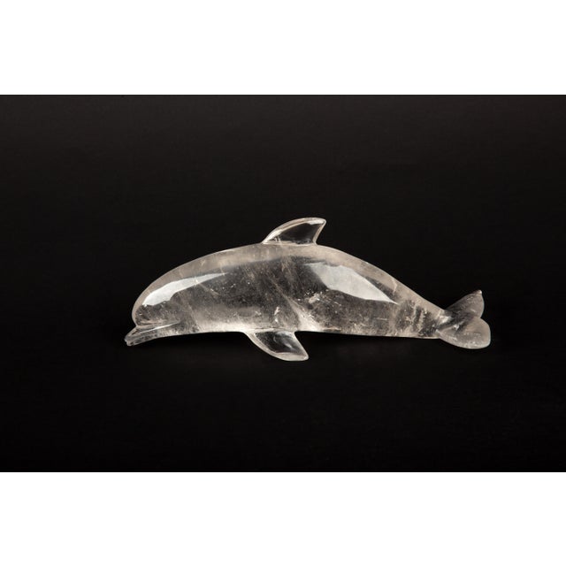 This exquisite 7.75-inch carved dolphin is sculpted from clear rock crystal, showcasing the natural beauty and...