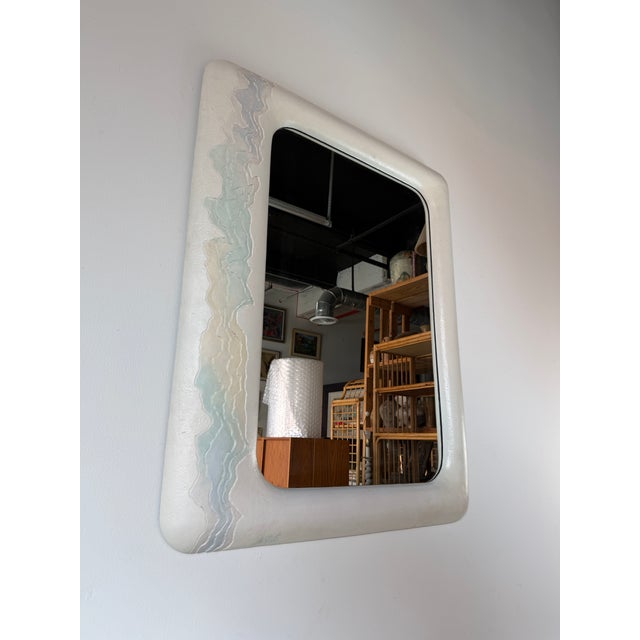 1980s 1980's Lee Reynolds Postmodern Minimalist Composite Wall Mirror For Sale - Image 5 of 13