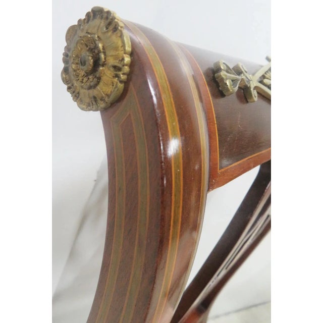 19th C French Inlaid Ormolu Mounted Side Chairs - a Pair For Sale In Philadelphia - Image 6 of 9