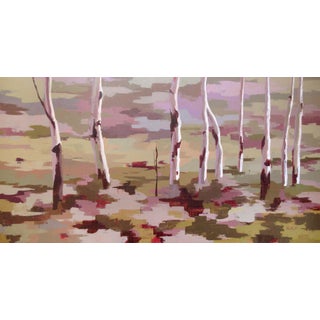 Aspen & Sage by Hadley Rampton | Oil on Canvas Abstract landscape with aspen trees. For Sale