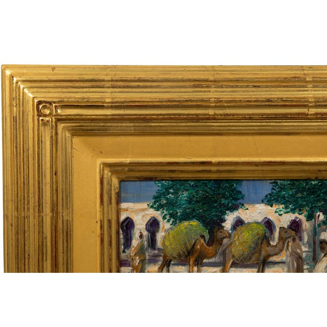 American Impressionist Painting of Camel at Souq Al Jum’aa by Albert Graves For Sale - Image 10 of 18