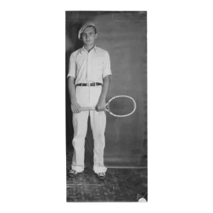 1934 Tennis Player Black and White Antique Photograph