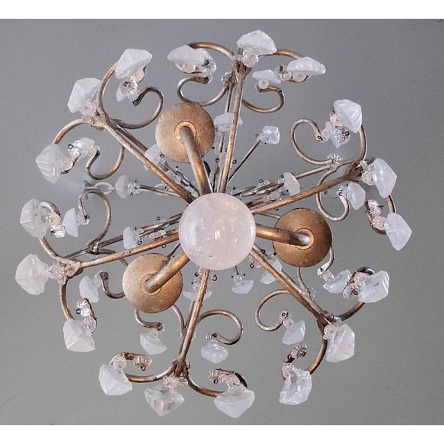 Silver 3-Light Small Chandelier by Mario Lighting Inc For Sale - Image 8 of 8