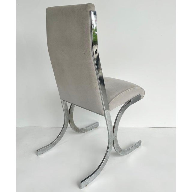 Chrome Late 20th Century Attributed to Milo Baughman Howell Burd Chrome Tufted Velvet Chairs, a Pair For Sale - Image 8 of 15