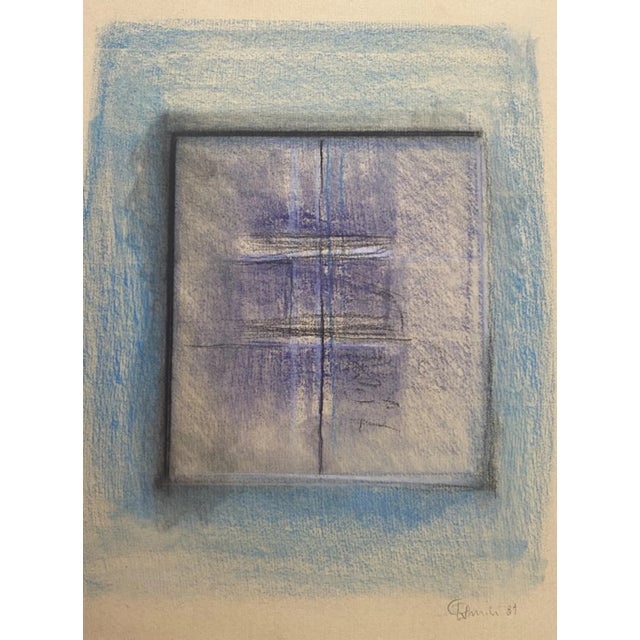 Trasparenze'' is an original pastels drawing on ivory-colorated paper, glued on green cardboard, by Claudio Palmieri, in...