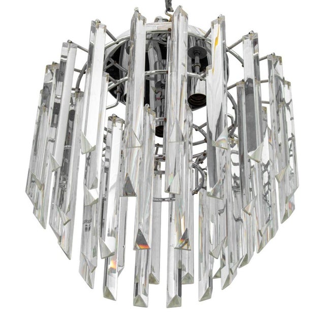Italian Murano Glass Camer Prism Chandelier For Sale - Image 4 of 4