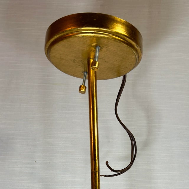 Gaetano Sciolari Vintage Palm Beach Regency Gaetano Sciolari Style Gilt Tole Chandelier For Sale - Image 4 of 12