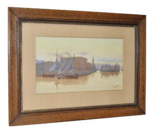 Early 20th Century European Watercolor by Jophson C.1909