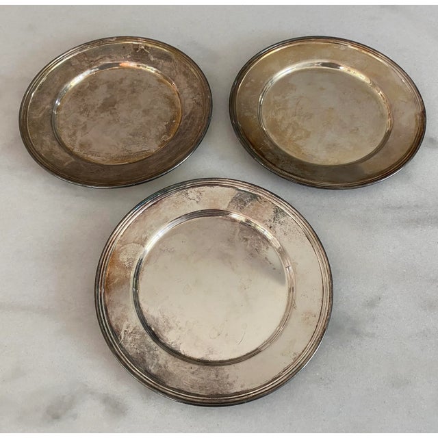 Set of 3 Vintage Silver on Copper Bread Plates by f.b. Rogers Silver Co. For Sale In Austin - Image 6 of 6