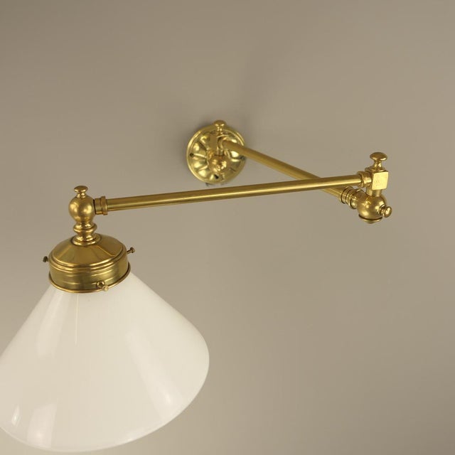Brass Wall Light with 2 Swivel Arms, England, 1890s For Sale - Image 11 of 16