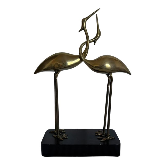 Vintage Frederick Cooper Entwined Brass Cranes For Sale