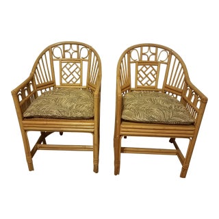 Brighton Pavilion Style Rattan Chairs - a Pair For Sale
