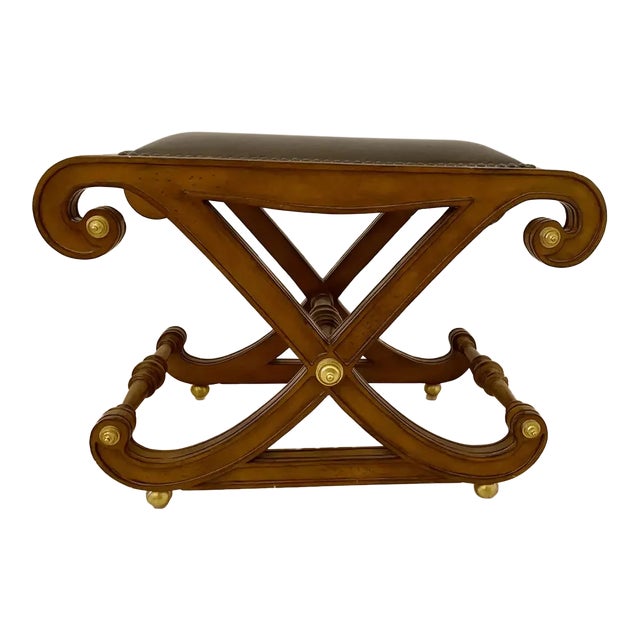 Late 19th Century Regency Style Curved X-Base Stool Luggage Rack For Sale