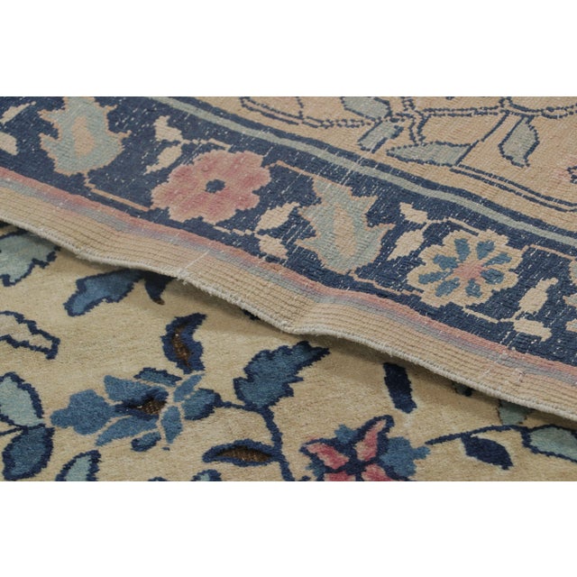 Antique Chinese Peking Runner in Beige With Bright Florals & Vines - Rug & Kilim For Sale In New York - Image 6 of 6