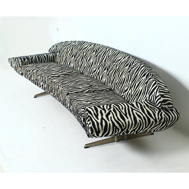 Curved Capri Three-Seat Sofa with Zebra Upholstery from Johannes Andersen, 1965 For Sale - Image 13 of 15