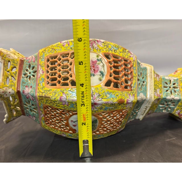 Rare Antique Chinese Famille Rose Porcelain Palace Lantern Late 19th Century For Sale - Image 10 of 12