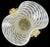 Vintage Murano Gold Flecks White Swirl Italian Art Deco Style Glass Applied Flowers Fan Shape Vase For Sale In Orlando - Image 6 of 10