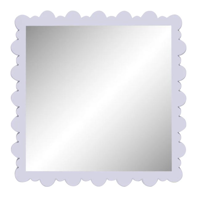 Fleur Home Garden District Valmont Square Mirror in Spring Iris, 28.5x28.5 For Sale