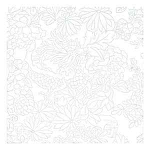 Sample - Schumacher Chiang Mai Dragon Silhouette Wallcovering In Ciel De Provence