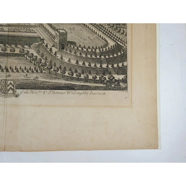 English 1709 Wollaton Hall in the County of Nottingham Engraving For Sale - Image 3 of 4