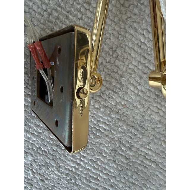 1990s Hinson Swing Arm Wall Sconces in Solid Brass - Set of 8 For Sale In West Palm - Image 6 of 6