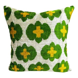 Velvet Silk Cushion Cover with Floral Design, 2000s For Sale