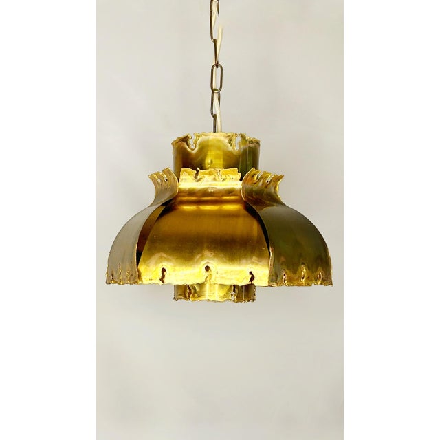 Brutalist Flame-Cut Copper Pendant Lamp attributed to Svend Aage Holm Sørensen, Denmark, 1960s For Sale - Image 11 of 11
