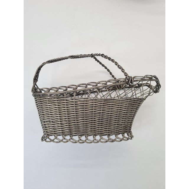 Vintage French Style Metal Wine Baskets or Bottle Holders, 1970s, Set of 2 For Sale - Image 6 of 13