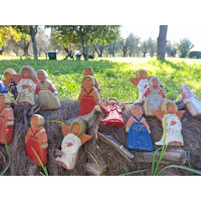 Scandinavian Decorative Hand-Painted Terracotta Christmas Figurines, 2000s, Set of 35 For Sale - Image 10 of 18