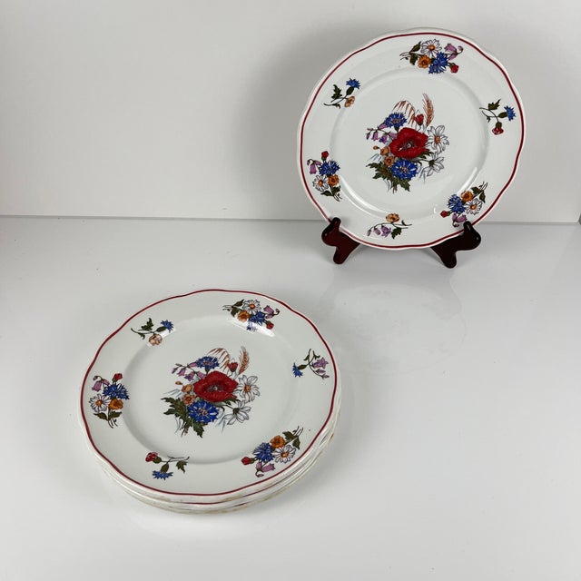 1980s Vintage Agreste Dinner Plates from Sarreguemines, 1980s, Set of 4 For Sale - Image 5 of 9