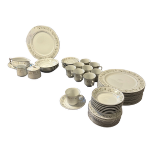 1960s Imperial China W. Dalton 745 Wild Flower Dishes - Set of 39