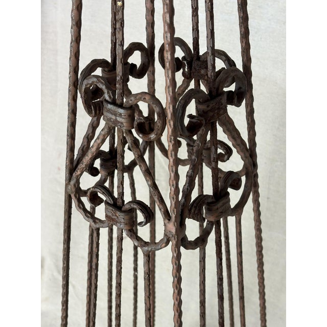 Mid 20th Century Hand‑Forged Wrought Iron Garden Obelisk / Trellis For Sale - Image 4 of 8