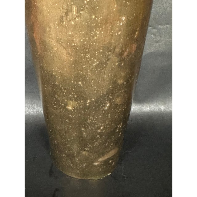 Brass Mid Century Tall Brass Vase For Sale - Image 8 of 8