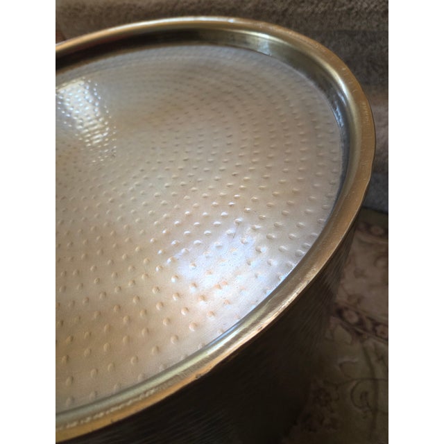 Metal Late 20th Century Brass Hammered Side Table For Sale - Image 7 of 8