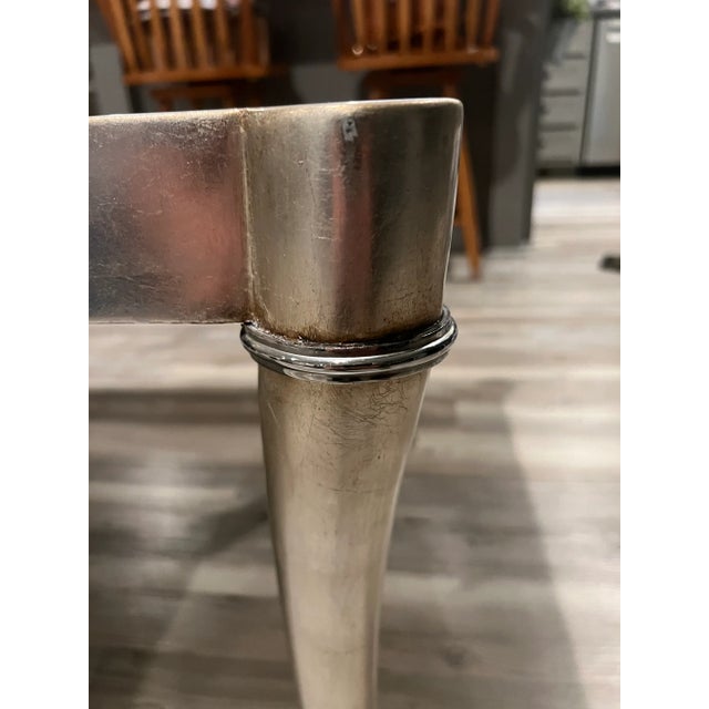 Ferguson Copeland Silver Leaf Coffee Table With Curved Sabre Legs For Sale - Image 15 of 15