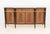 John Widdicomb Flame Mahogany Sideboard, the glass top above central drawer and cabinet flanked by short two short drawers...
