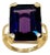 13 Carat Emerald Cut Amethyst Cocktail Ring in 14 Karat Yellow Gold For Sale