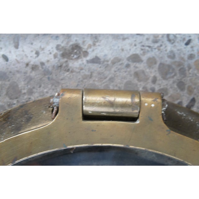 Early 20th Century Extremely Large Antique Solid Bronze Maritime Ships Porthole Nautical For Sale - Image 4 of 12