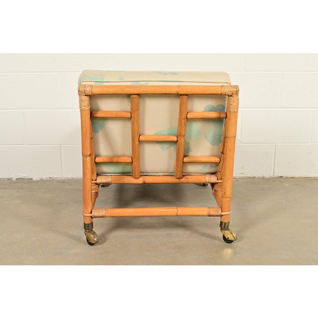 John Wisner for Ficks Reed Mid-Century Hollywood Regency Bamboo Rattan Lounge Chair, 1950s For Sale - Image 13 of 16