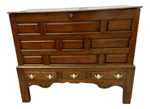 Large 18th Century Oak Coffer on Stand, 1720s
