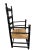 18th Century Ladder-Back Chairs with Curve-Top Slat-Back, Black Paint With Gold Colored Accents, Rush Seat, Hand-Turned Finials and Mushroom Handholds For Sale - Image 10 of 12