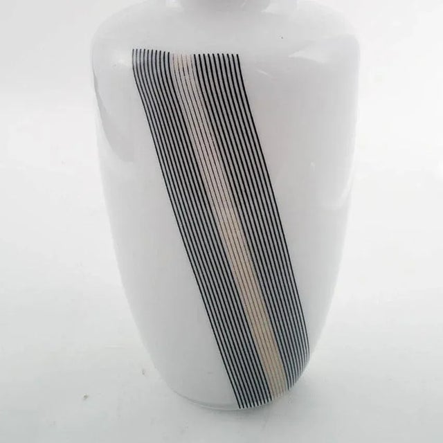 Mid-Century Modern Murano Glass and Black Enamel Vase in the Style of Venini, 1960s For Sale - Image 3 of 5