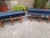 Bench in Light Wood with Electric Blue Velvet Seat, 1960s For Sale - Image 12 of 18