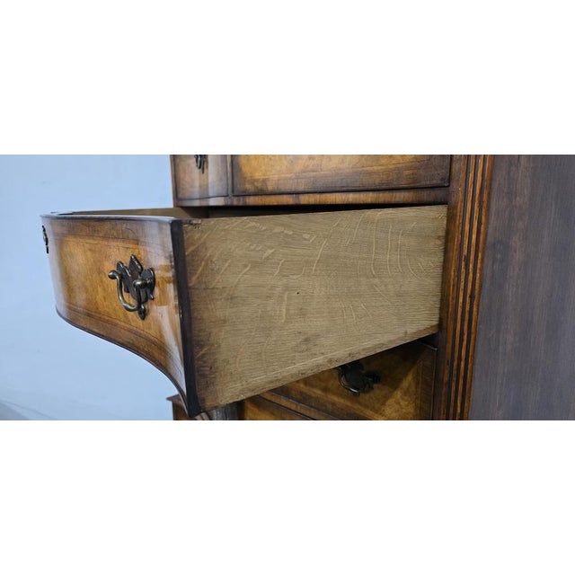 Serpentine Burr Walnut Chest of Drawers, 1910 For Sale - Image 9 of 13