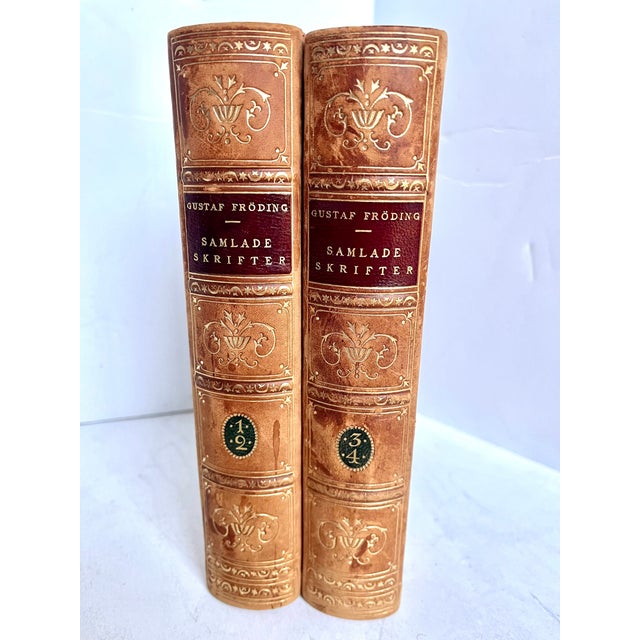 Antique Gustaf Froding Leather Bound Poetry Volumes From Sweden - Set of 2 For Sale - Image 11 of 11