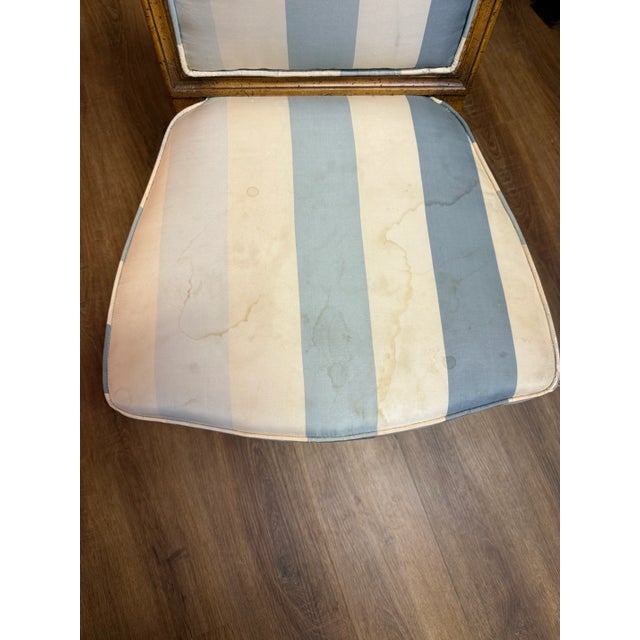 Wood Petite Striped Chair For Sale - Image 7 of 9